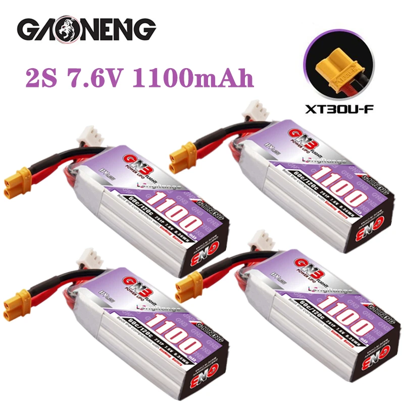 

Литий-полимерный аккумулятор GNB HV 7,6 В 1100 мАч 60C/120C 4,35 в для FPV гоночного дрона радиоуправляемого квадрокоптера дрона запчасти перезаряжаемая...