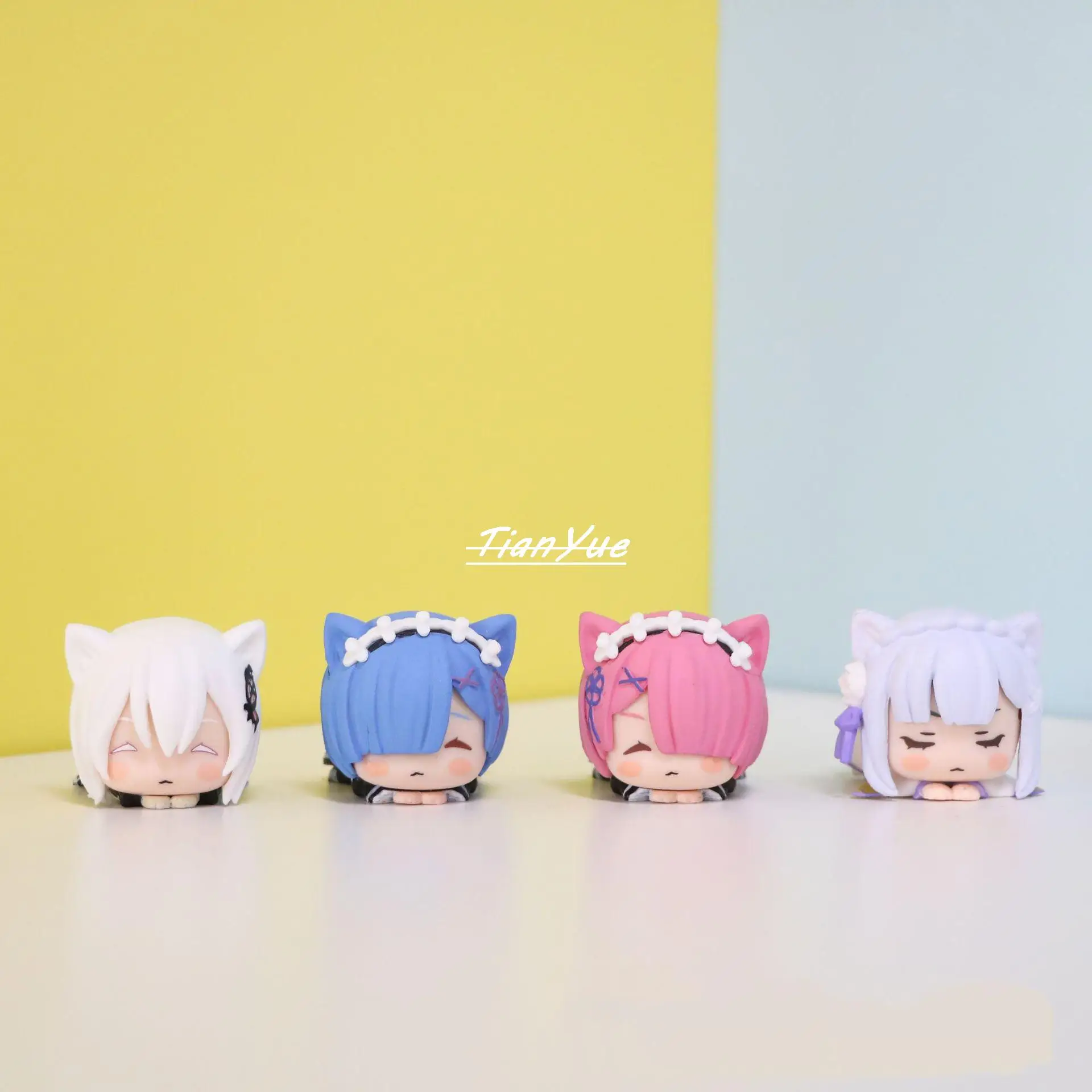 

Экшн-фигурки Rem Q, Спящая девочка, модель игрушки, 3,5 см, 4 шт./комплект