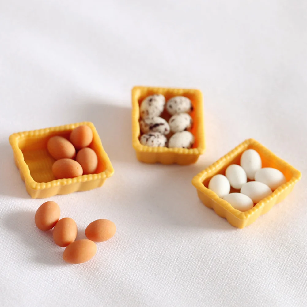

Miniature Eggmini Eggs Toys Models Housedecorations Kitchen Miniatures 12Accessories Ornaments Props Pretend Simulated Boxes Kit