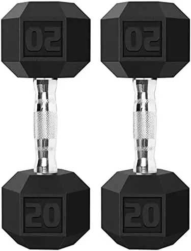 

Free Weight Rubber Coated Cast Iron Black Dumbbell for Exercises 10-100 LB,Single or Pair