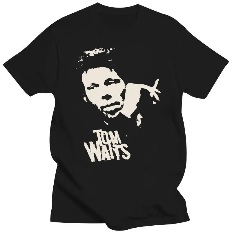 

Мужская хлопковая футболка TOM WAITS, черная модная футболка, все размеры