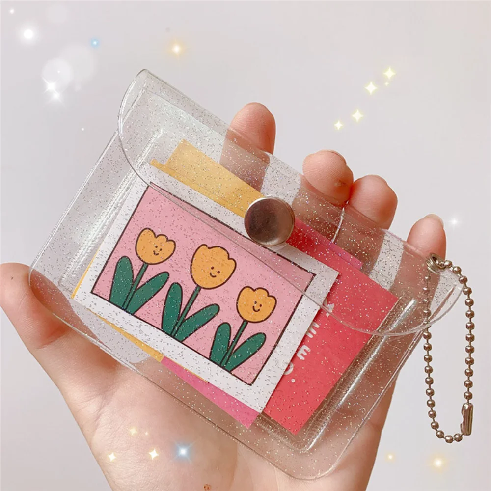 

Fashionable Transparent Waterproof Card Bag Women Credit Card ID Case Mini Portable Cute Coin Wallet Carteras Para Mujer
