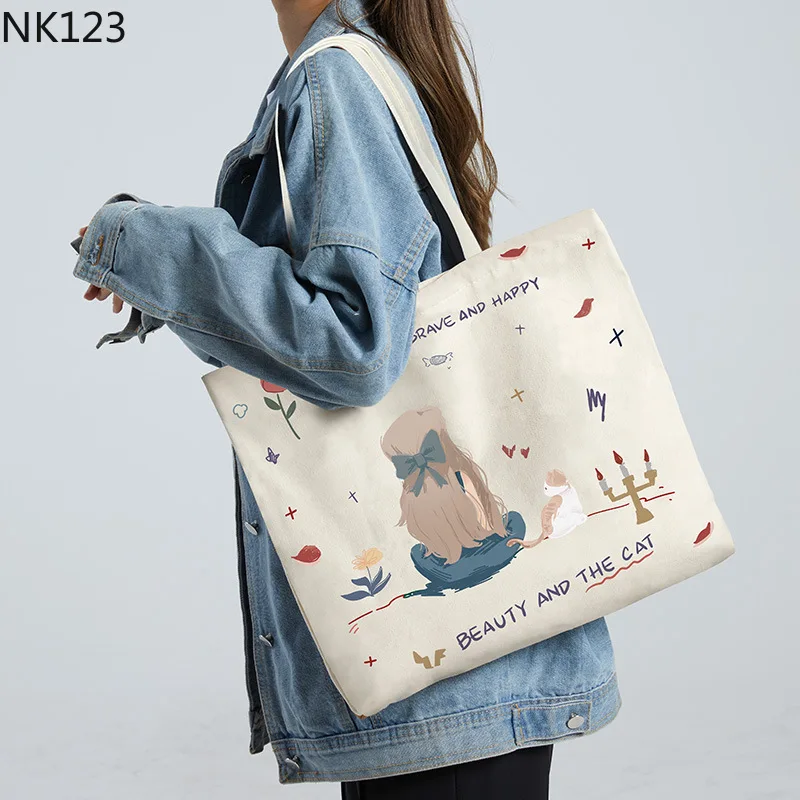 

Canvas bag female college student class cloth bag cute commuter large-capacity bag shoulder shoulder bag tote bag wholesale