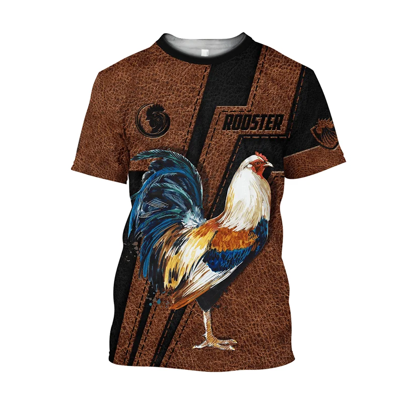 

Unisex Rooster GraphicMens T-Shirts for Men Clothing Summer 3D Printed Casual Short Sleeve Tops Oversized Tee Shirt Personality