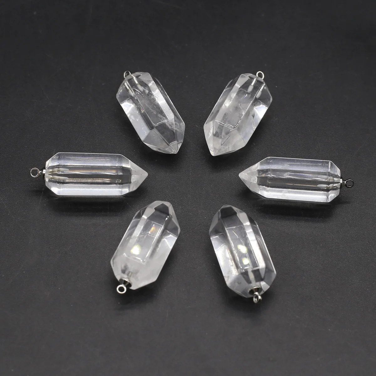 

Натуральный камень белый кристально чистый кварц шестиугольная Призма кулон для изготовления DIY кулон ювелирные изделия ожерелье аксессуары