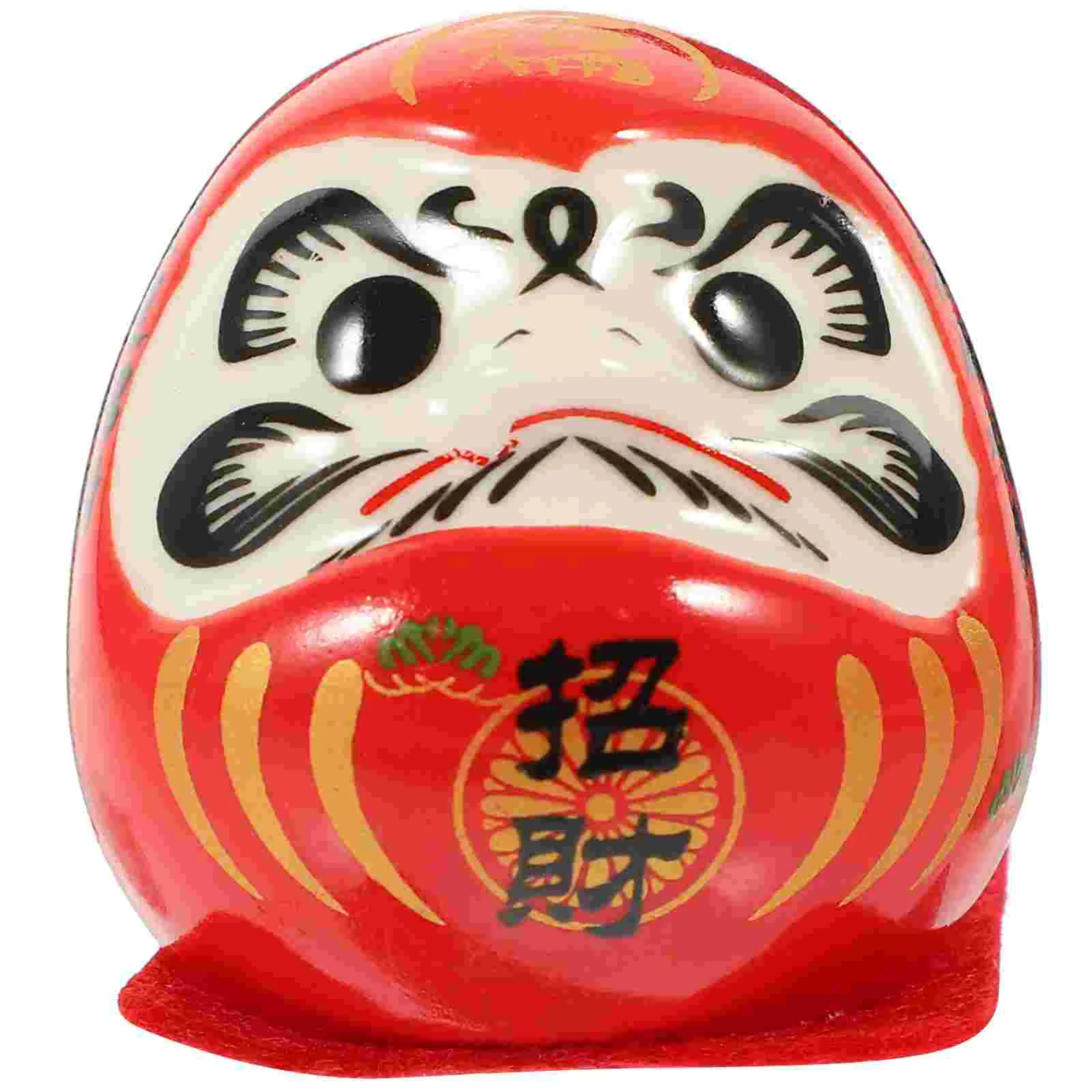 

Daruma Japanese Ceramic Figurines Ornament Figurine Decor Mini Fortune Traditional Statue Wealth Fengshui Japan Adorn Car Crafts