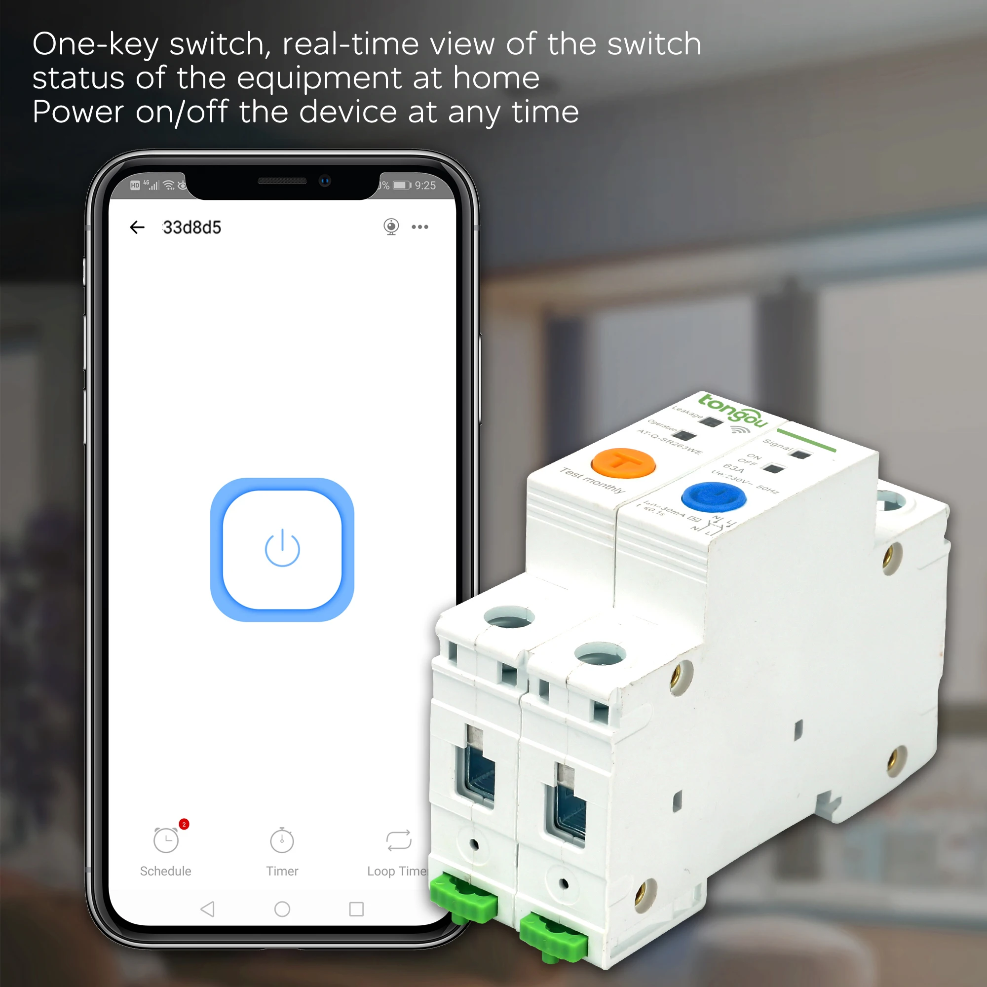 Автоматический выключатель 2P 63 а на DIN-рейку с Wi-Fi умный дистанционным