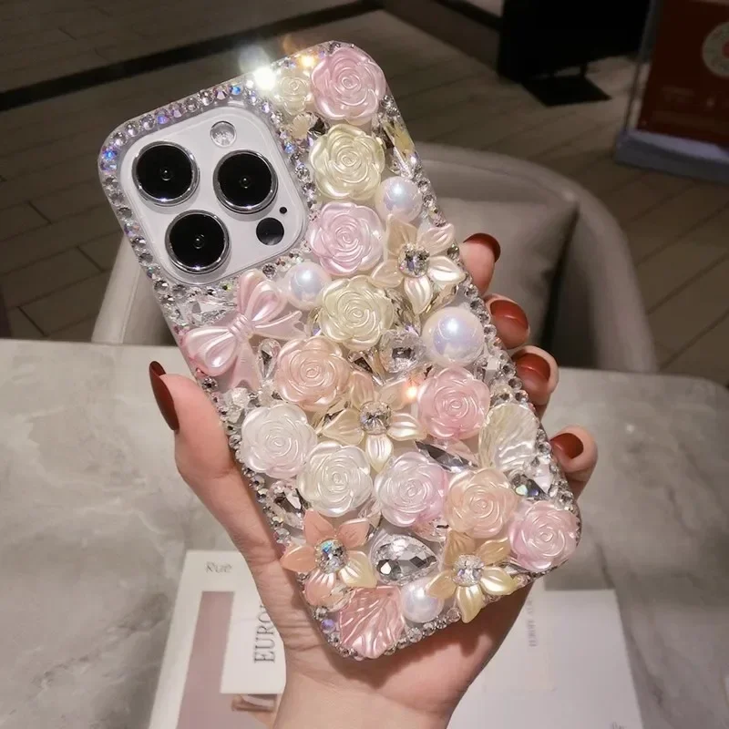 Роскошный чехол для телефона со стразами в стиле барокко с блестящими