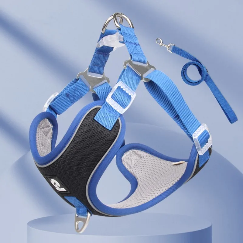 

Adjustable Dog Harness Leash Set for Small Dogs Puppy Cat Harness Vest French Bulldog Chihuahua Pug Outdoor Walking Lead Leash