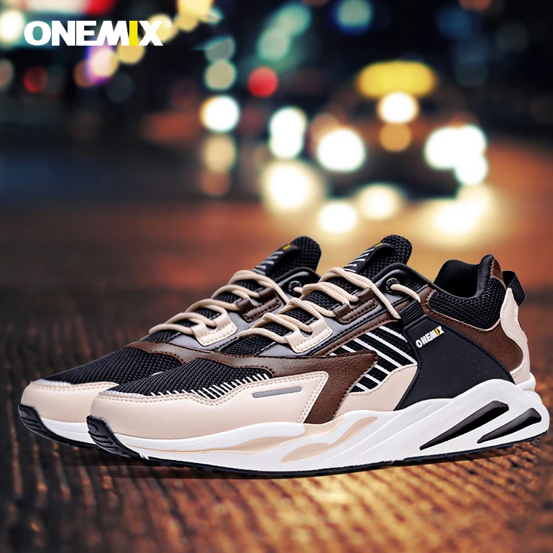 ONEMIX Retro Running Shoes Men's Large Size Sneakers Wild Comfortable Casual Shoes Outdoor Travel Harajuk Walking Jogging Shoes