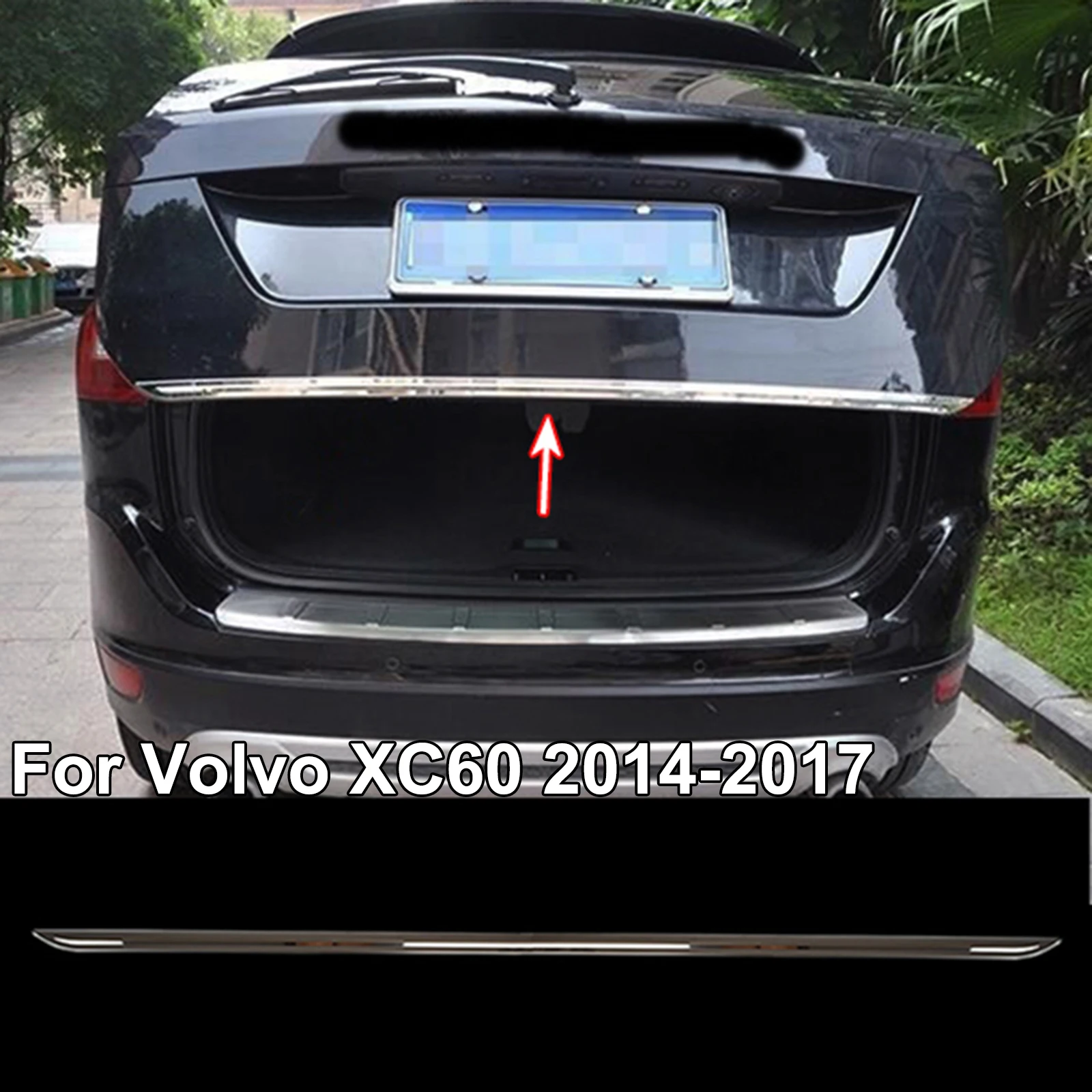 

Chrome Tailgate Door Cover For Volvo XC60 2014-2017 Stainless Steel Rear Trunk Tail Gate Lid Molding Bezel Streamer Strip 2015