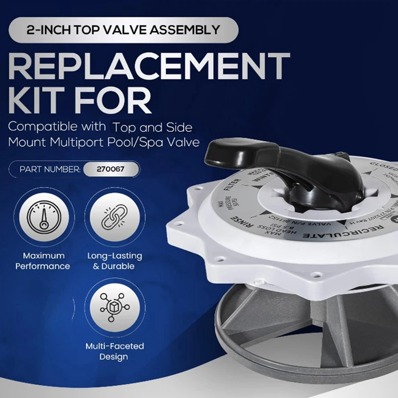 270067 2-дюймовый верхний клапан в сборе для многопортовых клапанов Pentair Hiflow с