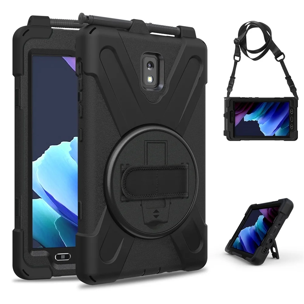 

for Samsung Galaxy Tab Active3 SM-t575 SM-t570 SM-T577 8.0" Case Shockproof 360 Degree Rotating Stand, Hand Shoulder Strap Cover