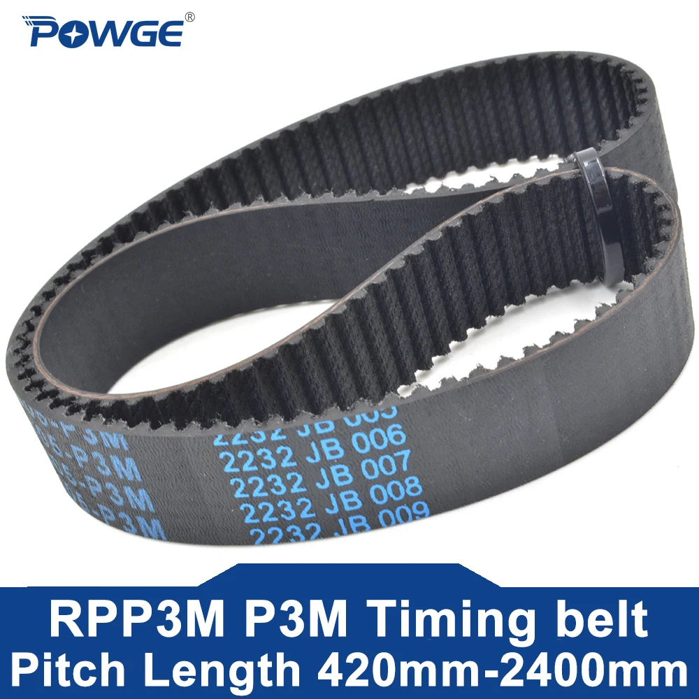 POWGE RPP3M P3M Ремень ГРМ Lp= 420 474 486 489 564 600 2400 Ширина ремня 3-40 мм Резина