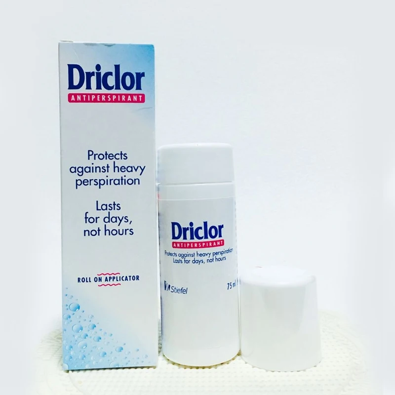 

75ml DRICLOR Roll on Applicator Antiperspirant Deodorant Hyperhidrosis Treatment Hands feet Reduces Armpit Sweat Long-lasting