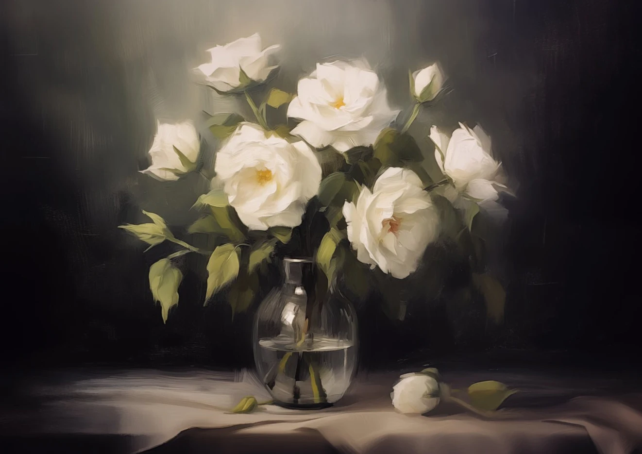 

Цветы в антикварной вазе печать на холсте