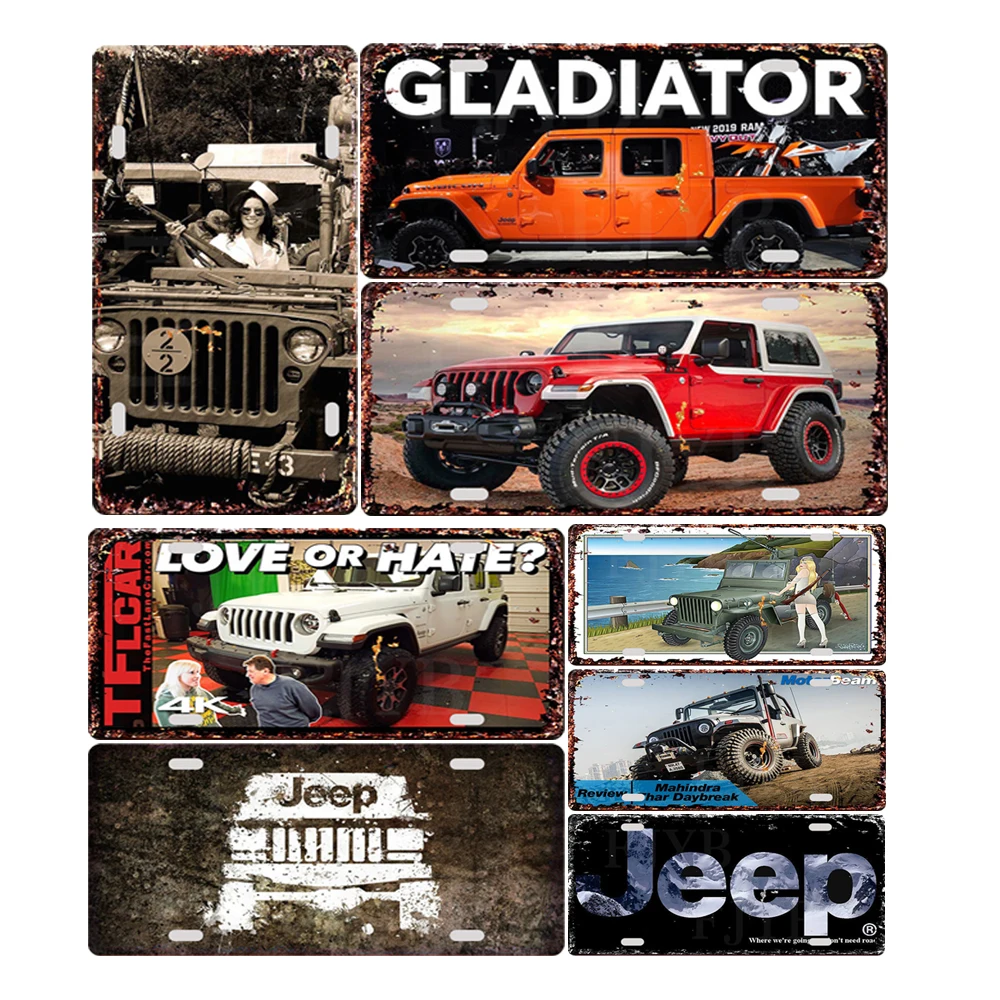 

Vintage Metal Poster Car Number Metal License Plate Decor Wall Bar Pub Garage Tin Signs & Plaques 15x30cm