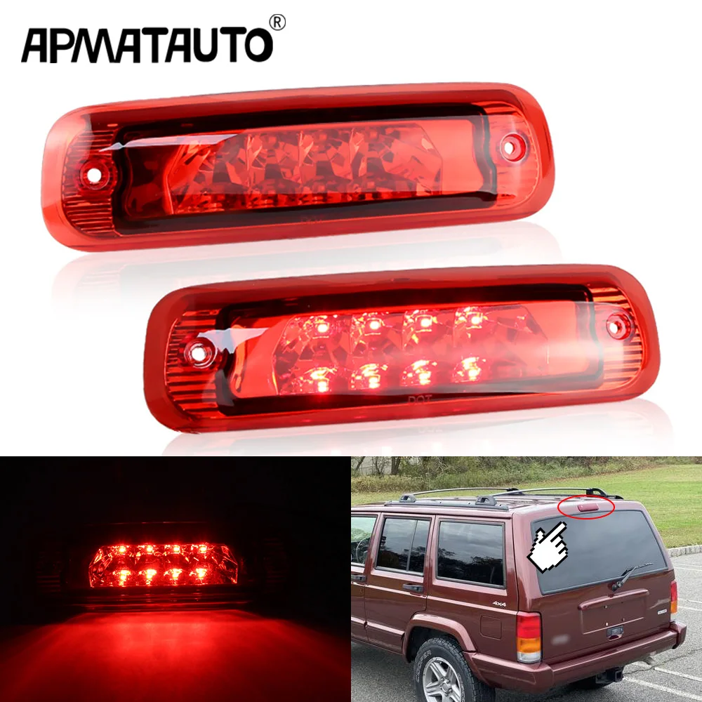 

1Pcs Smoke RED Lens Car LED 3rd Third Brake Tail Light Rear High Mount Stop Lamp For Jeep Cherokee XJ 1997 1998 1999 2000 2001