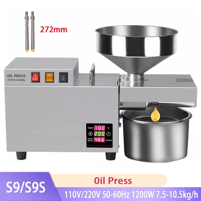 

Automatic Oil Press Machine S9S Household FLaxseed Oil Press Oil Extractor Peanut Oil Press Cold Press Oil Machine