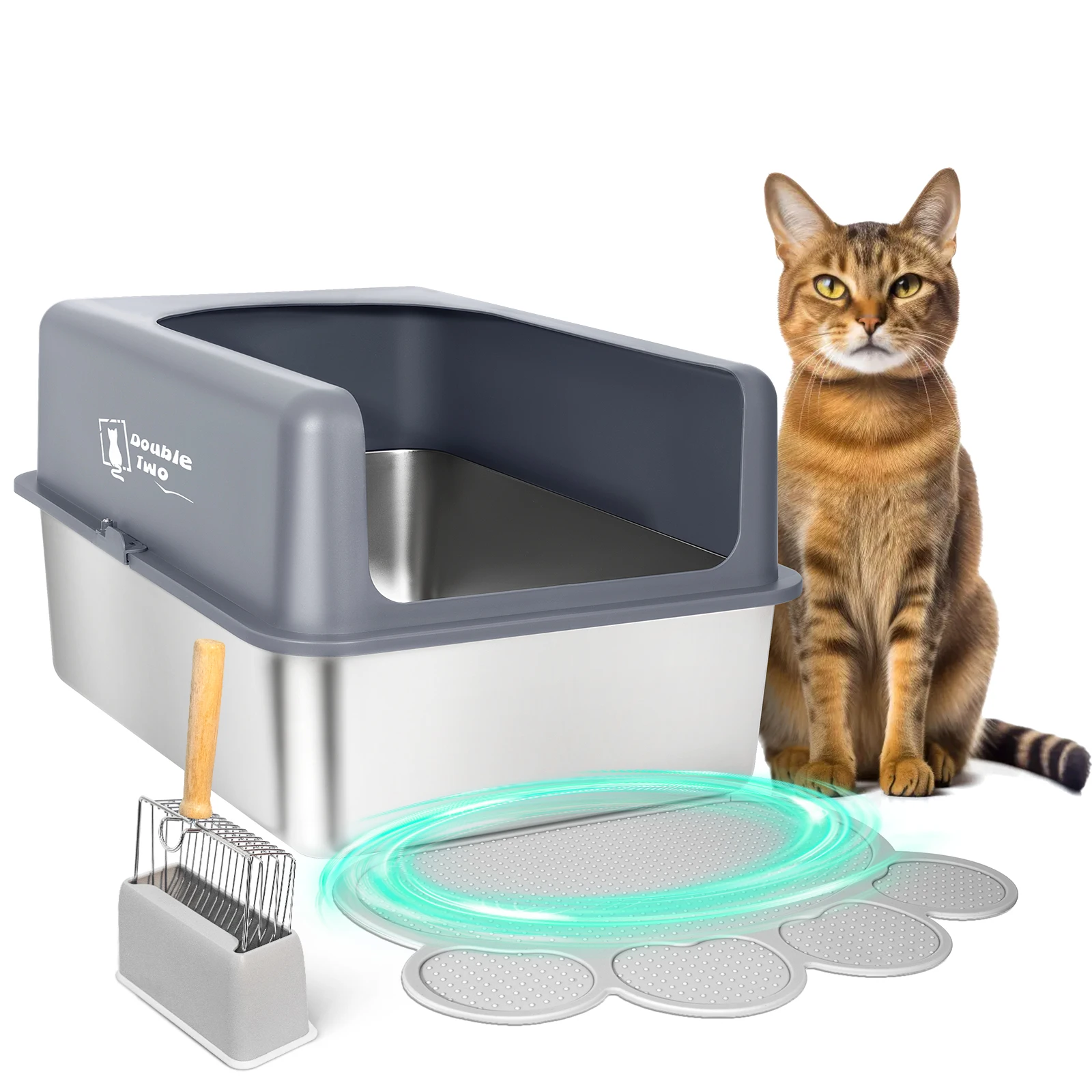 Контейнер для наполнителя из нержавеющей стали контейнер кошачьего туалета