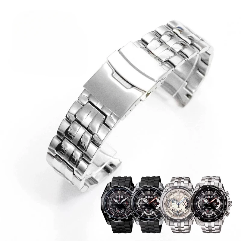 Фото Для мужских часов Casio EF-550 Red Bull, ограниченная серия, стальной ремешок, цепочка из нержавеющей стали, 22 мм, специальный интерфейс №1