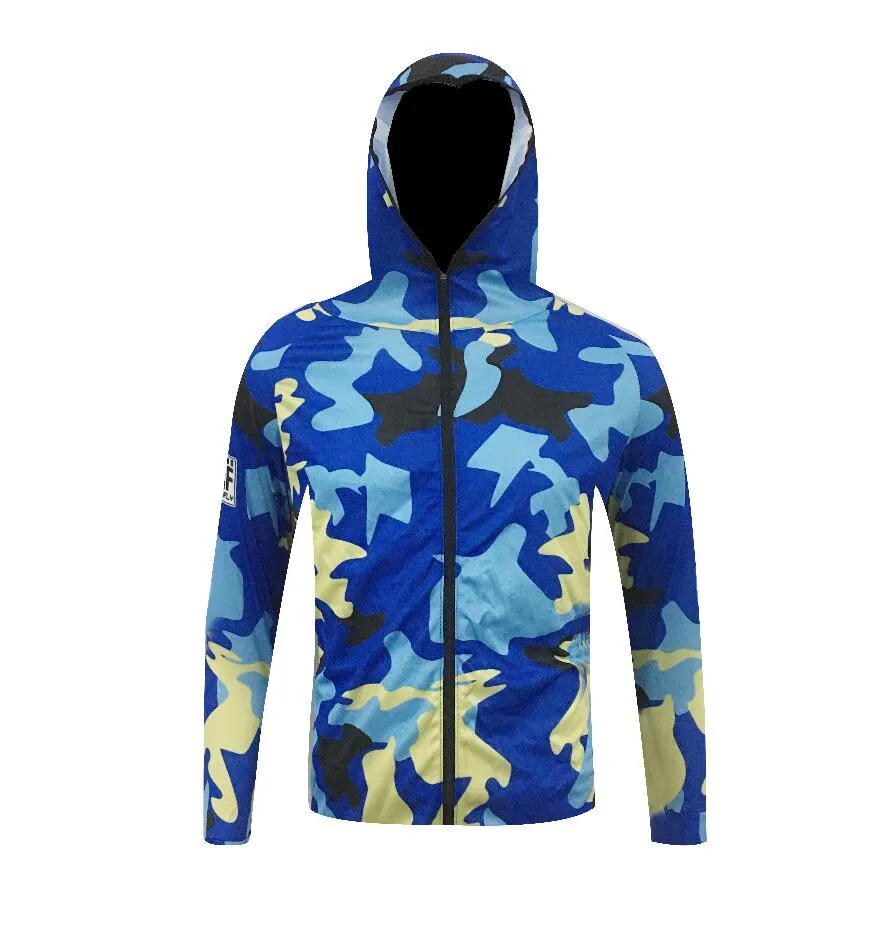 Customized Sublimation Printing Breathable Long Sleeve Fishing Anti-UV UPF 50+ Clothes Outdoor Professional Fishing Clothes Men