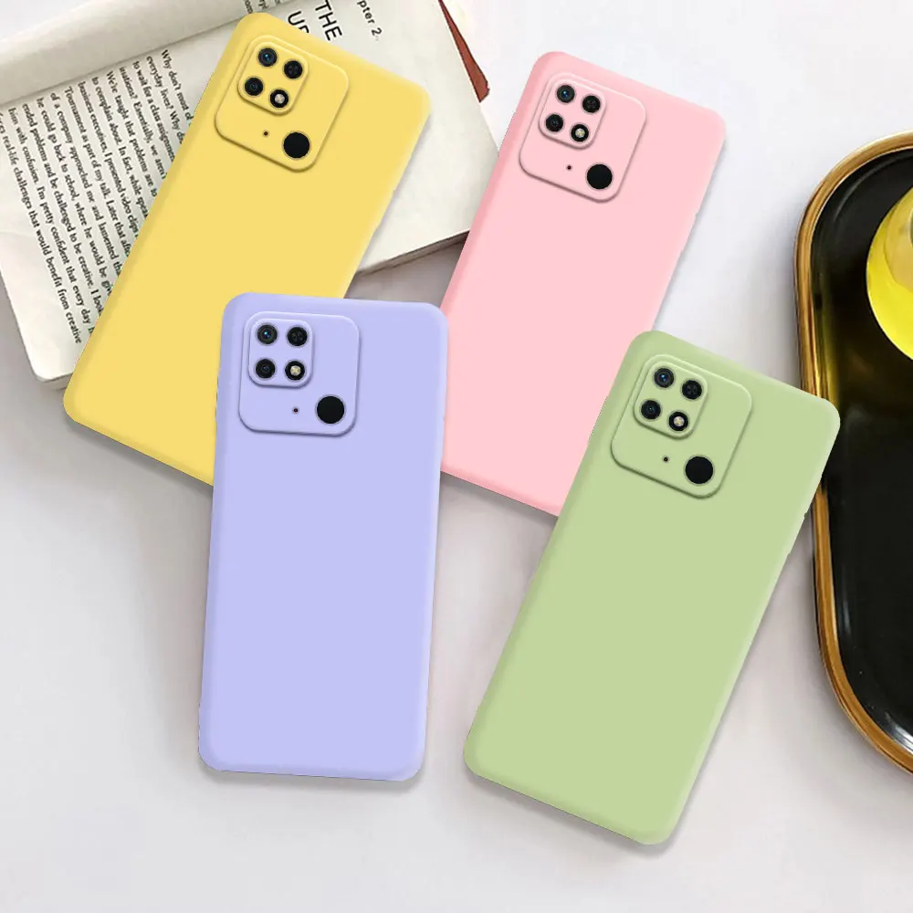 Жидкий силиконовый защитный чехол для телефона Xiaomi Redmi 10C 10A 9A 9C NFC 12c Note 10 10S 11 11s 12s 12