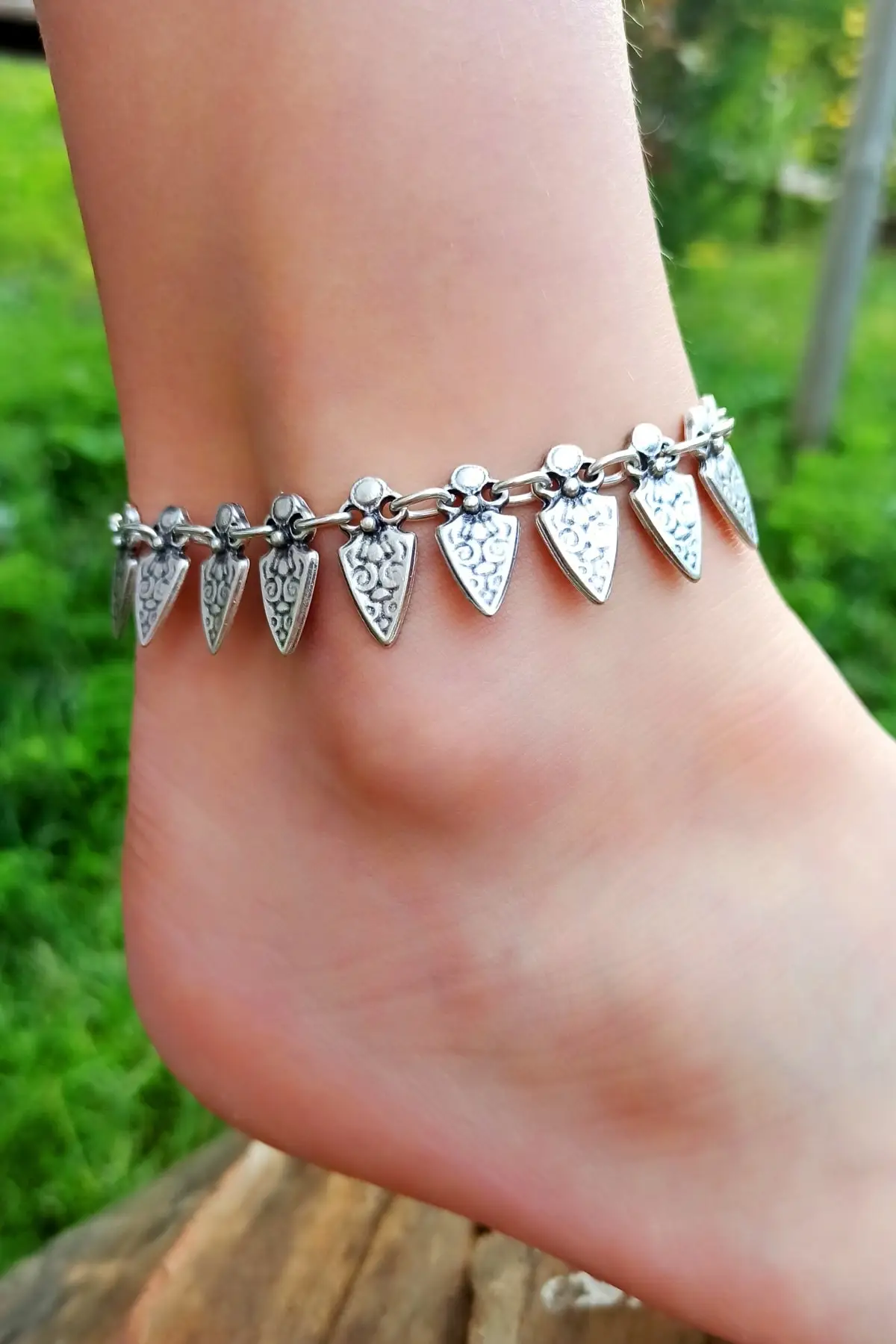 

Women's Bangle Antique Silver Plated Triangle Shaped Handmade