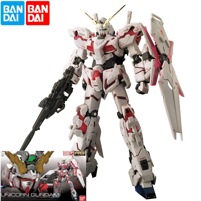 

Bandai Gundam 16741 RG 25 1/144 RX-0 Единорог оригинальная модель головоломки игрушки Коллекционные сувениры
