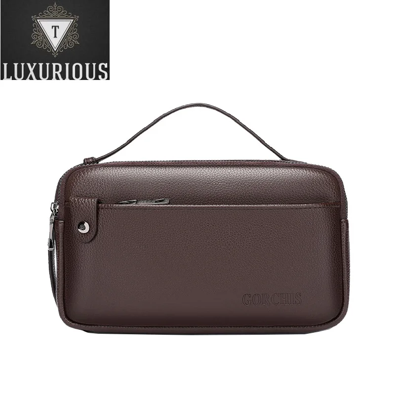 

High Quality PU Leather Men's Clutch Bags 2023 New Fashion Business Clutches Wallets Casual Anti-theft Handbags Purses Gift