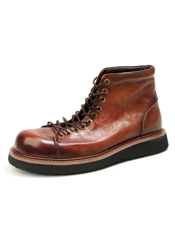 Мужские рабочие ботинки в стиле ретро, высокие кеды с ручной натертой цветной конской шкуры, мужская обувь, модные повседневные мужские ботинки