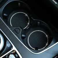2pcs non slip cup holders car water cup pad diamond rhinestone rubber mat bottle holder coaster auto interior accessories