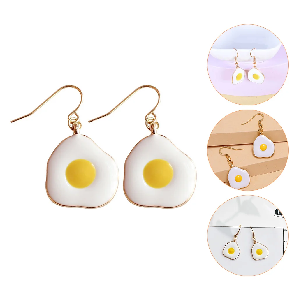 Серьги-пашот в виде яйца жареное очарование подвесные забавные для женщин