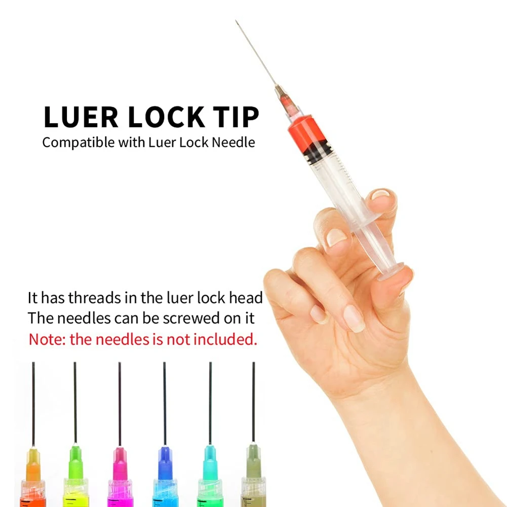 

3Ml/Cc Plastic Luer Lock Syringe Large Syringes Without Needle for Scientific Labs and Measuring Liquids, Dispensing
