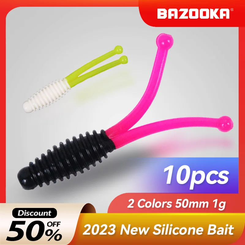 

Bazooka Fishing Soft Lure 1g AJING Silicone Bait Swimbait Gear Wobbler Twin Carp Shad Pike Perch Pesca Ocean Rock Rockfish Trout