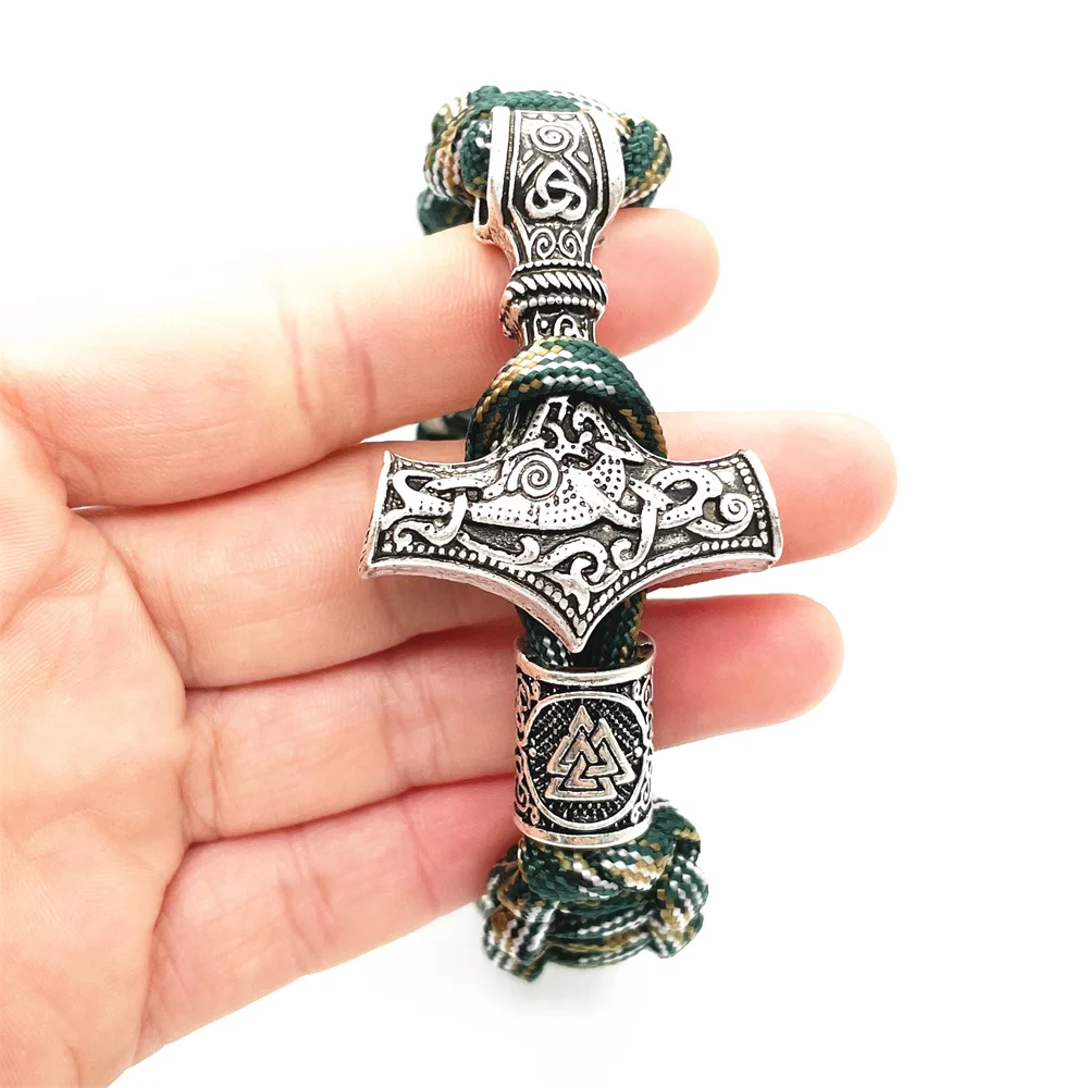 Валькнут Троица Вегвизир Мультиколор Паракорд Северные викингские украшения Руны Бусины Молот Тора Браслет Журналь Викингос