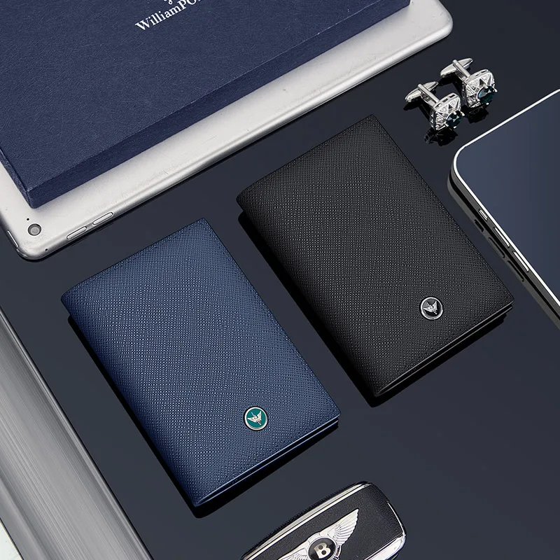 WILLIAMPOLO's New small card package ultra-thin genuine leather business card holder couples simple bank card set pl225297