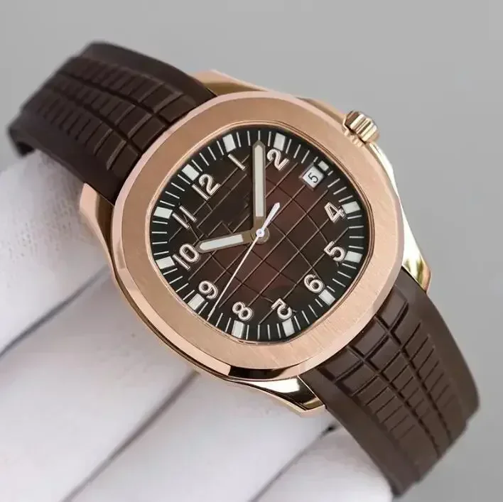 Фото Роскошные мужские автоматические механические часы AQUANAUT 5167A, спортивные часы из нержавеющей стали, черный, синий, с резиновым ремешком №2