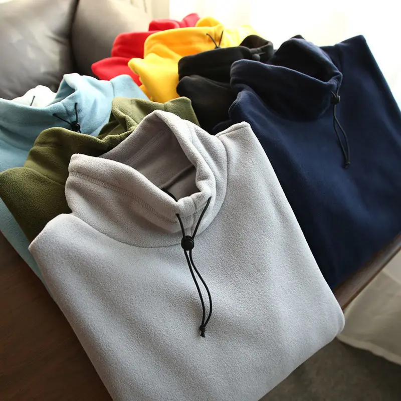 

2022 Fashion Clothing Women Men's Polar Fleece Pullover Warm Casual Coat Drawstring High Collar Pullover Jogger Shirts for Men