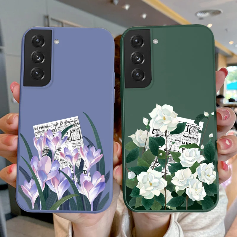

Cartoon Flowers Phone Case For Samsung Galaxy S21 S22 S20 FE S10 S9 Ultra Plus S10e Note 20 ultra 10 9 Plus Cover