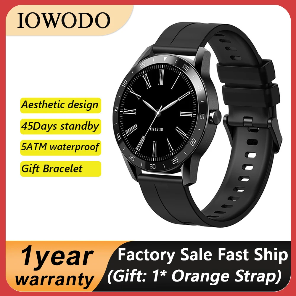 

Смарт-часы IOWODO X1 Водонепроницаемые 5 АТМ с пульсометром и аккумулятором