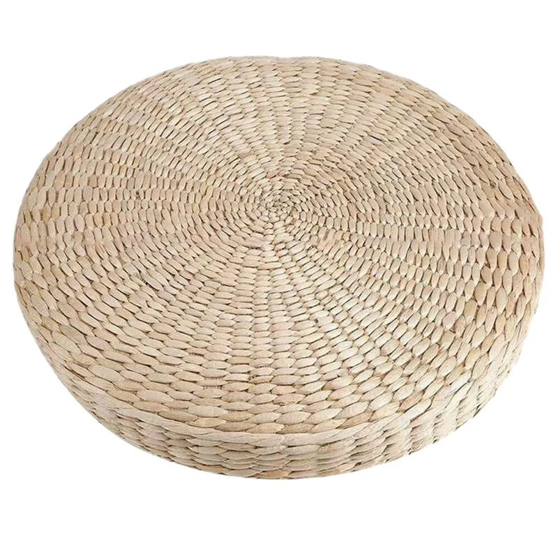 Seat Mat Grass Cushion Pad Beige Handmade Weave Floor Pillow
