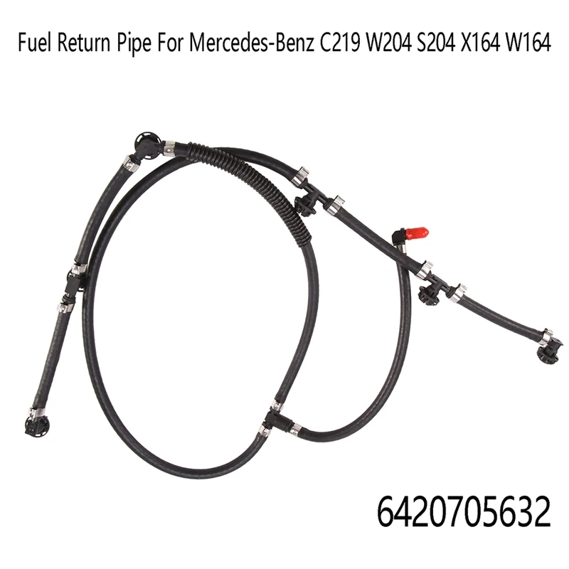 

1 шт. 6420705632 топливная обратная труба топливный инжектор утечка шланг черный пластик для Mercedes-Benz C219 W204 S204 X164 W164