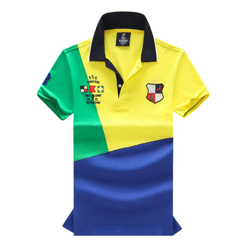 

Роскошные летние спортивные рубашки-поло с коротким рукавом для мужчин, Высококачественная вышивка