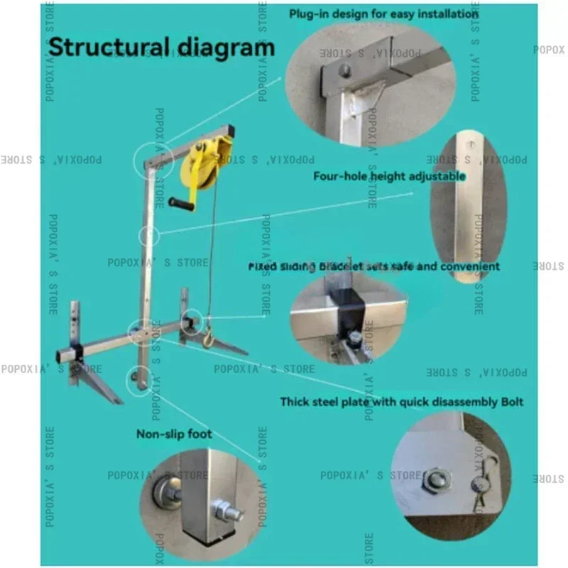 10/15/20 м гальванизированная наружная установка подъемный инструмент кран