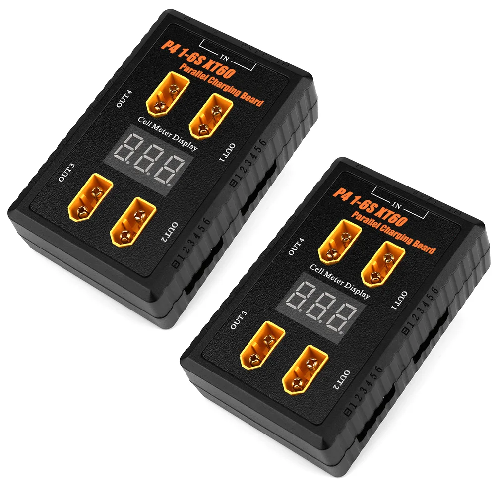 New P4 1-6S XT30 / P4M 1-6S XT60 Plug Charging Board Support 40A Input 4 Channels Output Parallel Charging Board for Rc Battery