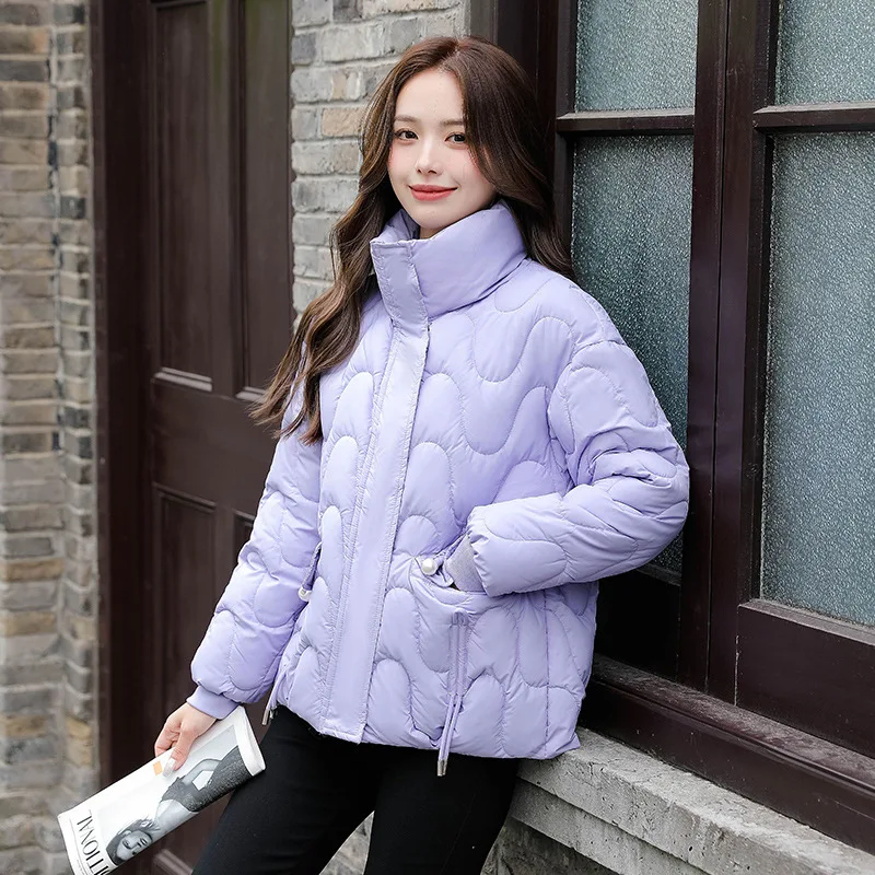 MEILLY DOLPHIN 2023 New Winter Stand Collar Puffer Jacket Women Solid Color Quilted Short Parkas Casual Warm Women Winter Coat