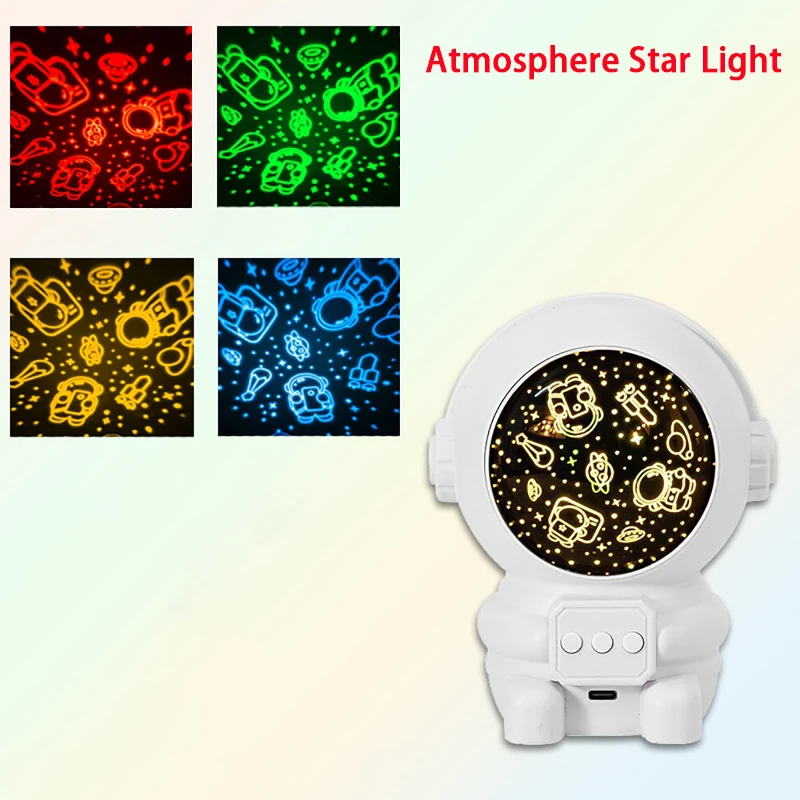 Creative Bedroom Atmosphere Star Light Spaceman Astronaut Projector Music Night Light Children's Luminous Toys Decoration Lights