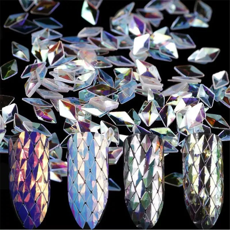 

NEW IN Colours Unicorn Rhombus Nail Glitter Sequins Spangle AB Color Acrylic Nail Tips UV Gel Polish For Nails Art Decoration To