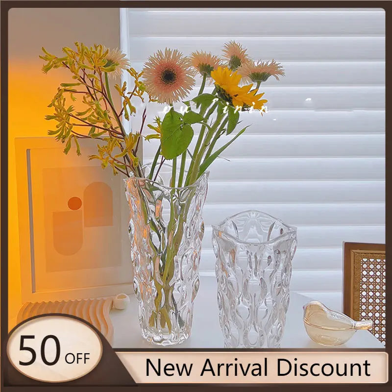 

Стеклянная большая уникальная ваза, современный минималистичный цветочный горшок в стиле гидропоники, прозрачные украшения для дома для д...